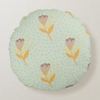 Spring seamless folk flower doodle pattern. Hand d Rond Kussen