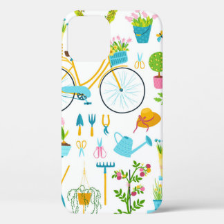 Spring seamless pattern in simple hand-drawn carto Case-Mate iPhone case