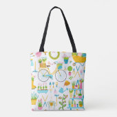 Spring seamless pattern in simple hand-drawn carto tote bag (Achterkant)
