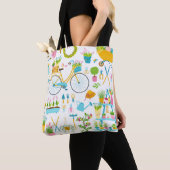 Spring seamless pattern in simple hand-drawn carto tote bag (Dichtbij)