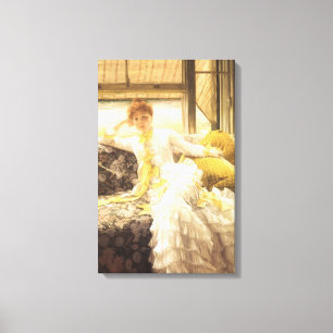Spring (Seaside) van James Tissot, portret Canvas Afdruk