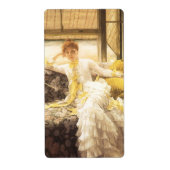 Spring (Seaside) van James Tissot,  portret Etiket (Voorkant)