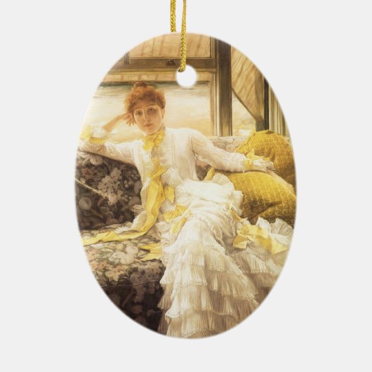 Spring (Seaside) van James Tissot,  portret Keramisch Ornament (Achterkant)