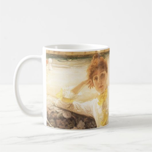 Spring (Seaside) van James Tissot, portret Koffiemok (Links)