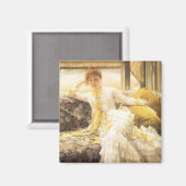 Spring (Seaside) van James Tissot, portret Magneet (Voorkant / Achterkant)