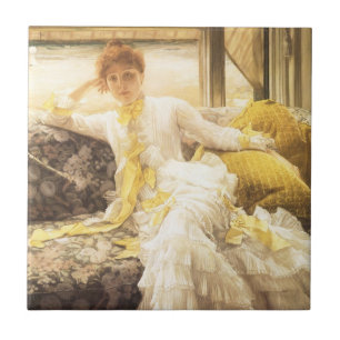 Spring (Seaside) van James Tissot, portret Tegeltje