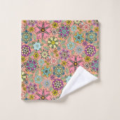 Spring Season Retro Flower Colors Seamless Pattern Bad Handdoek (Wasdoekje)