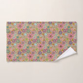 Spring Season Retro Flower Colors Seamless Pattern Bad Handdoek (Handdoek)