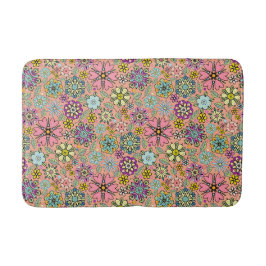 Spring Season Retro Flower Colors Seamless Pattern Badmat