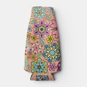 Spring Season Retro Flower Colors Seamless Pattern Flesjeskoeler (Voorkant)