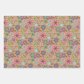 Spring Season Retro Flower Colors Seamless Pattern Inpakpapier Vel (Voorkant)