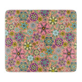Spring Season Retro Flower Colors Seamless Pattern Snijplank (Voorkant)
