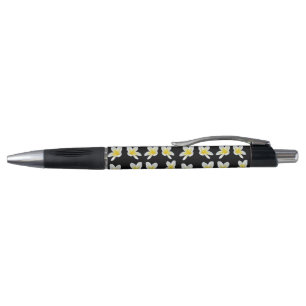 Spring Serenade: Gele Frangipanis op zwart, Pen