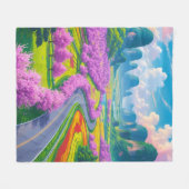 Spring Serenity - Cherry Blossom Trail Throw beroe Fleece Deken (Voorkant (Horizontaal))