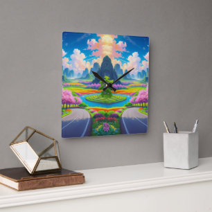 Spring Serenity – Tijdloze Bloemenpad wandklok