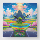 Spring Serenity – Tijdloze Bloemenpad wandklok (Voorkant)