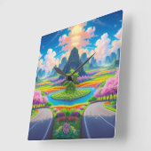 Spring Serenity – Tijdloze Bloemenpad wandklok (Hoek)