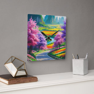 Spring Serenity – Tijdloze Bloemenpad wandklok