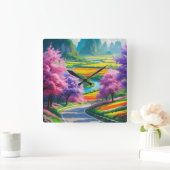 Spring Serenity – Tijdloze Bloemenpad wandklok (Huis)