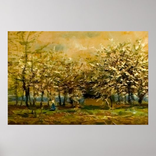 Spring Serenity: Zon verlichte takken Zachte bries Poster (Voorkant)