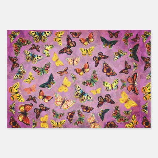 Spring Set, Butterflies, Emilia Floral Inpakpapier Vel (Voorkant 2)