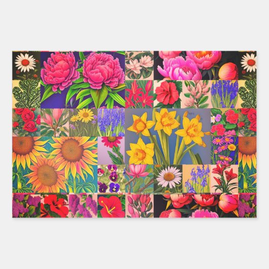 Spring Set, Butterflies, Emilia Floral Inpakpapier Vel (Voorkant)