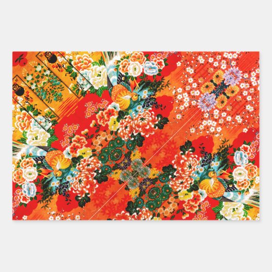 Spring Set Floral, Paisley, Mah Jongg Egrets Inpakpapier Vel (Voorkant 3)