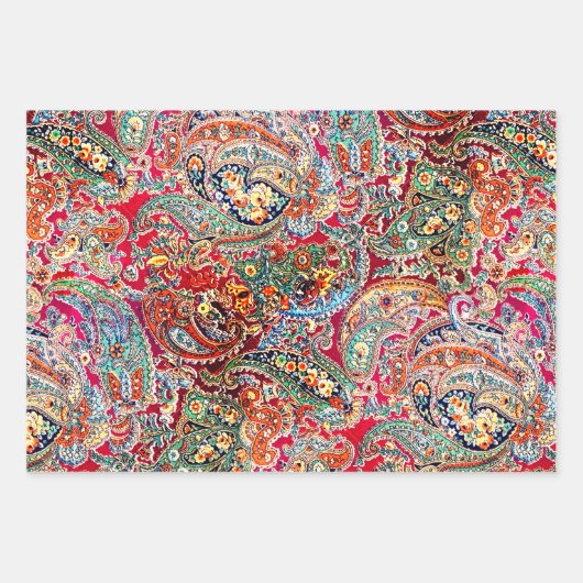 Spring Set Floral, Paisley, Mah Jongg Egrets Inpakpapier Vel (Voorkant 2)