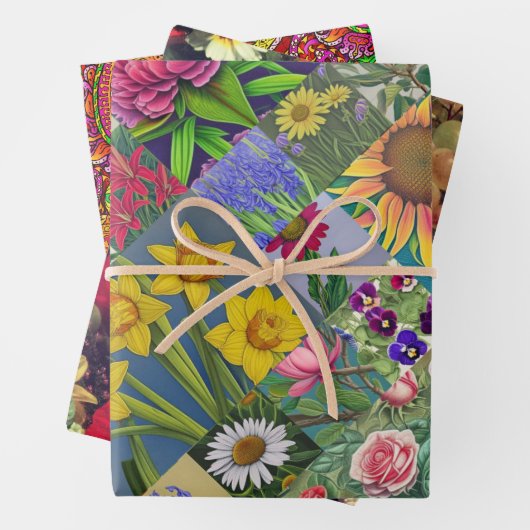 Spring Set, Melange Paisley en Fleuresse Inpakpapier Vel (In situ)