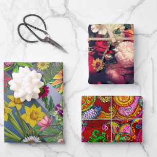 Spring Set, Melange Paisley en Fleuresse Inpakpapier Vel