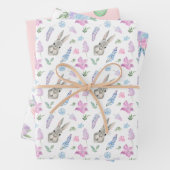 Spring Set PaasBunnies, Flowers & Eggs Inpakpapier Vel (In situ)