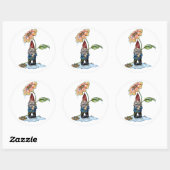 Spring Showers Ronde Sticker (Vel)