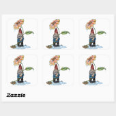 Spring Showers Vierkante Sticker (Vel)