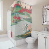 Spring Shrine Garden  Ukiyo-e Japanse kunst Douchegordijn (In situ)