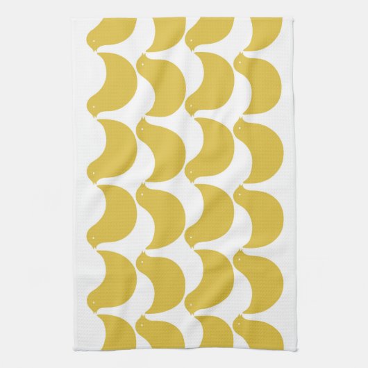 SPRING SILHOUETTE BIRDS KITCHEN TOWEL - GEEL THEEDOEK (Verticaal)
