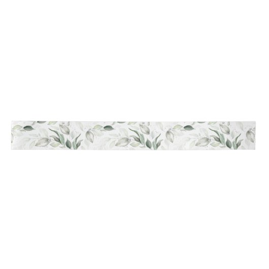 Spring Silver Greenery Foliage Elegant White Satijnen Lint (Voorkant)