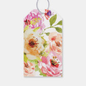 Spring Sinaasappel Roze Waterverf Bloemen Dank u | Cadeaulabel (Achterkant)