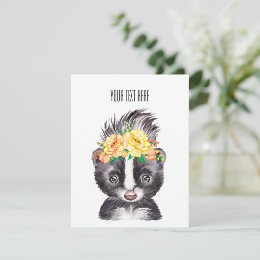 Spring Skunk  Feestdagenkaart (Staand voorkant)