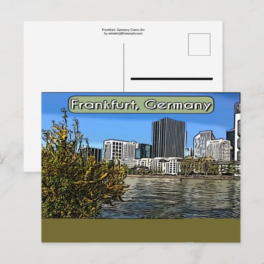 Spring Skyline of Frankfurt, Duitsland Briefkaart (Voorkant / Achterkant)