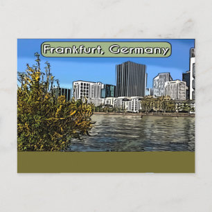 Spring Skyline of Frankfurt, Duitsland Briefkaart