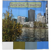 Spring Skyline of Frankfurt, Duitsland Douchegordijn (Voorkant)