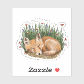 Spring Sleeping Fox Kit Sticker