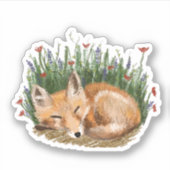 Spring Sleeping Fox Kit Sticker (Voorkant)