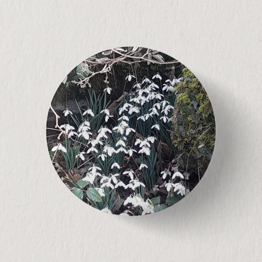 Spring Snowdrops Badge Ronde Button 3,2 Cm (Voorkant)