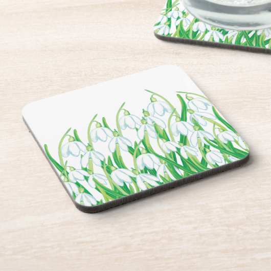 Spring Snowdrops Bier Onderzetter (Linkerzijde)