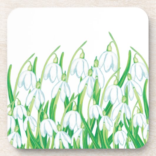 Spring Snowdrops Bier Onderzetter (Voorkant)