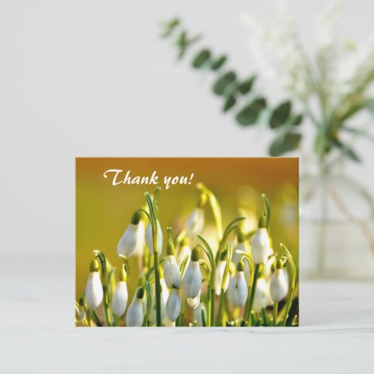Spring Snowdrops Bloemen Bedankt Briefkaart (Staand voorkant)
