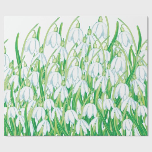 Spring Snowdrops Cadeaupapier (Vlak)