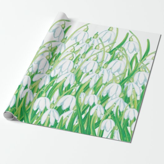 Spring Snowdrops Cadeaupapier (Uitgerold)