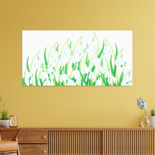 Spring Snowdrops Canvas Afdruk (Insitu (Woonkamer))